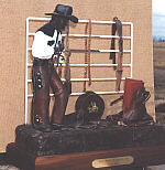 Ride, Rope, and Restle 'Em - original wax by sculptor Susan Lynes